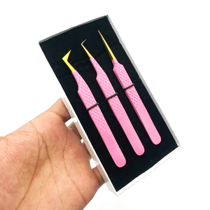 แหนบขนตาโค้งสีชมพูทอง75 90องศากล่องแยกสายไฟเบอร์ปลายเพชรแหนบต่อขนตา - Product Image 3