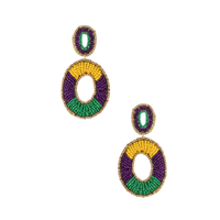 Pendientes de cuentas cristianos de Martes Grueso, chapados en oro de 24 quilates, con forma de corazón, accesorio imprescindible para mujer, bodas y compromisos