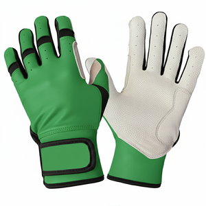 Gants de frappe de baseball en cuir de cabretta souple, couleur brun clair, manchette courte, gants de frappe de baseball et de softball - Product Image 2