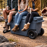 Glacière isotherme robuste à roulettes Icerejion 60QT, étanche, pour le camping, la pêche et les activités de plein air, maintien de la glace pendant 3 à 5 jours