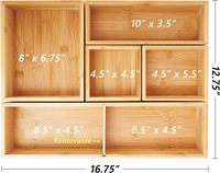 Ensemble de boîtes de rangement pour tiroirs Mangowood, 5 contenants de rangement individuels pour maquillage et ustensiles, organisation de tiroirs pour cuisine, coiffeuse