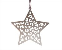 Étoile suspendue personnalisée de 6 pouces en métal finition nickel pour la décoration festive de la maison, décorations de Noël en métal