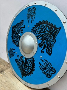 Hand-Carved <strong>Blue</strong> <strong>Dragon</strong> Viking Medieval Shield &amp; Wall Decor by Eternal Echoes Gift by <strong>Knives</strong> Manufacturer
