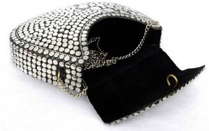 กระเป๋าโลหะทำจากโมเสคหินสีเทาทำด้วยมืออินเดียกระเป๋าคลัทช์โลหะสำหรับเจ้าสาวกระเป๋าสะพายข้างงานปาร์ตี้สำหรับผู้หญิงจากอินเดีย - Product Image 3