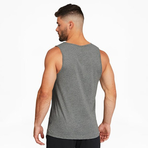 Camiseta sin mangas de fitness personalizada para hombre con cuello cuadrado y decoración de insignia al por mayor a bajo precio - Product Image 6