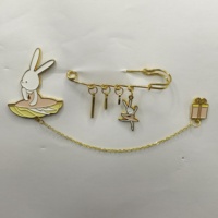 Pin Enamel Kustom Grosir, Pin Enamel Kelinci Balerina, Lencana Logam Paduan Seng Berlapis Emas Grosir untuk Pertunjukan Balet