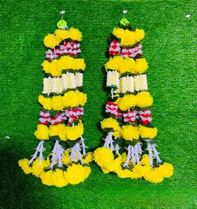 Cordes de cloches de fleurs en peluche faites à la main suspendues décorations murales de fleurs faites à la main pour les mariages et la pendaison de crémaillère (1PC) - Product Image 1