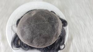 Perruque blonde naturelle pour homme, système capillaire en dentelle complète, toupet confortable en dentelle française, cheveux indiens Remy 100%, lisses crépus/ondulés - Product Image 3