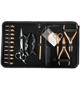 Kit de pinces d'extension de cheveux en acier inoxydable de haute qualité aiguille à coudre pinces à cheveux ciseaux de coupe-pour outils d'extension de cheveux - Product Image 1