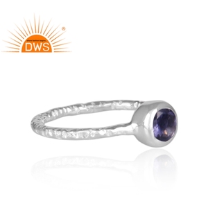 Anillo apilable de piedras preciosas de iolita Natural de plata de ley fina superventas, joyería personalizada para mujer, regalo para ella - Product Image 3