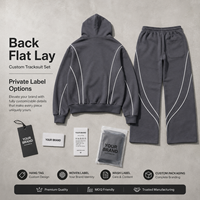 Fabricant de survêtements personnalisés IKDEER, ensemble de pantalons de survêtement et de sweats à capuche noirs à coutures contrastées, style streetwear, ensemble de jogging