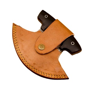 Damasco hecho a mano Chef Ullu cuchillo Chef cocina Ullu cuchillo resina y mango de madera con Funda de cuero - Product Image 4