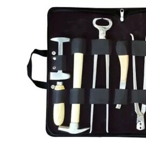 Fabricant sur mesure, kit d'outils OEM de haute qualité, kit d'outils de maréchal-ferrant, kit d'instruments de 7 pièces avec portefeuille en cuir - Product Image 3