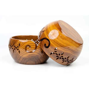 Nuevo Soporte de Hilo de Madera Hecho a Mano al por Mayor, Caja de Almacenamiento de Hilo para Tejer y Ganchillo, Cuenco para Bolas de Hilo, Regalo para el Cumpleaños de la Madre - Product Image 4