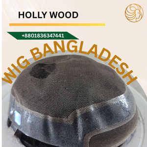 Peluca de Cabello Humano Natural 100% para Hombre, con Encaje, Estilo V-Loop, Ondulado Natural, Textura Lisa y Ondulada Profunda - Product Image 1