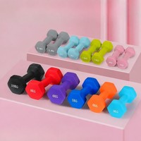 Mancuernas Hexagonales Ajustables Recubiertas de Neopreno Unisex, Pesas Libres de Alta Calidad para Gimnasio, en KGS/LBS