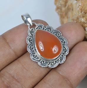 จี้พลอย925 925คาร์เนเลี่ยนสีแดงทำด้วยมือเครื่องประดับสำหรับคริสต์มาส - Product Image 2