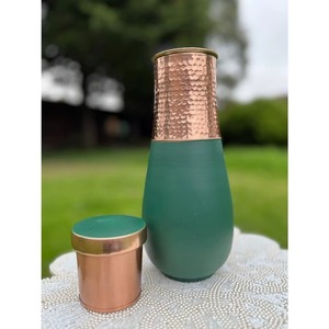 Unique Red Shiny Print <b>Copper</b> <b>Bottle</b> Sleek Stylish Water <b>Bottle</b> Perfect For Home Office Travel Yoga And Gift Use From India - Product Image 1