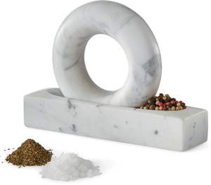 Juego de mortero y mortero de porcelana de lujo de mármol blanco, trituradora de pastillas de Metal, molinillo de especias, tazón de hierbas, polvo de Pesto - Product Image 2