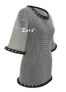 Unisex Handcrafted Medieval Aluminum <b>Chainmail</b> <b>Shirt</b> Hauberk Cosplay for Historical Reenactments Steel Gifts at Wholesale Prices - Product Image 3