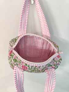 Sac matelassé en coton imprimé à la main, mini, fait main |   Sac de voyage élégant pour le shopping |   Idéal - Product Image 2