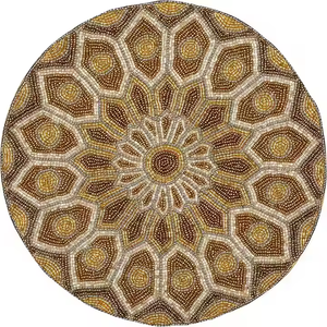 Napperon vert en plastique métallique essuyable Napperon en coton irrégulier pour table à manger Tapis de table brodé - Product Image 3