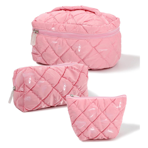 Organisateur de cosmétiques avec ensemble de 3 trousses de toilette pour la gym, les voyages, trousse à maquillage pour femmes, design esthétique mignon, grande capacité, imperméable - Product Image 1