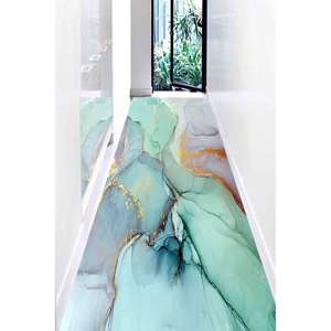 พรมลายหินอ่อนสีเขียว: ประดับด้วยสีทองระยิบระยับ, พรมทางเข้าบ้านสไตล์โมเดิร์น, พรมพิมพ์ลาย, พรมเชนิลล์ - Product Image 5