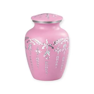 Brushed Silver Metal Keepsake Urn with Floral Engraving Secure Lid and Classic <b>Memorial</b> Look for Honoring Loved Ones - Product Image 6