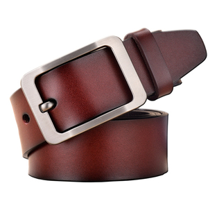 Cinturón de cuero de vaca informal para hombre con hebilla automática de trinquete ajustable y diseñador clásico promocional genuino para hombre - Product Image 4