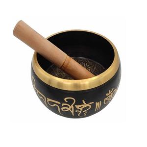 Cuenco Cantador de Yoga de Diseño Clásico, Redondo, Hecho a Mano, de Latón, con Palo de Madera, en Oferta - Product Image 3