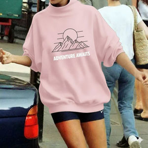 Sudadera Personalizada para Mujer, Poliéster 100%, Sudadera de Algodón Orgánico Suave, Sudadera Gruesa de Cuello Alto para Mujer - Product Image 1