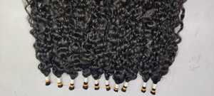 CUTÍCULA RIZADA INDIO CRUDO DE LA MEJOR CALIDAD CABELLO NATURAL ALINEADO PARA EXTENSIONES DE TRENZADO 100% EXTENSIONES DE CABELLO DE LARGA DURACIÓN SUAVE - Product Image 3