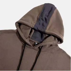 "480G polaire goutte épaule à capuche solide coupe ample Couple pull sweat personnalisé en détresse broderie Logo Streetwear" - Product Image 3