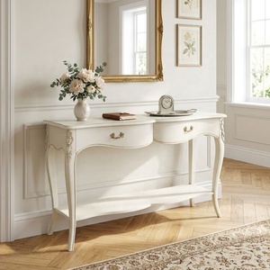 Table console provinciale française Table de salon classique Table d'entrée Table de console de couloir en bois pour meubles d'hôtel - Product Image 1