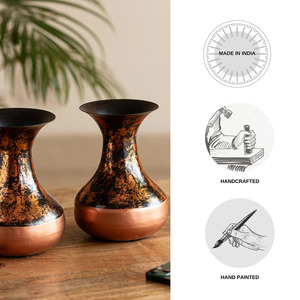 Cuivre antique touché acier inoxydable fer fleur Vase élégant extérieur maison jardin décor fête mariage événements - Product Image 4
