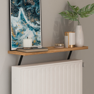 Étagère supérieure ergonomique en nid d'abeille ADIN (60 cm) étagère de radiateur en pin atlantique étagères murales décor à la maison Style salon meubles de maison - Product Image 2