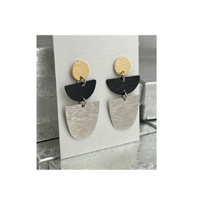 Pendientes de Metal con Textura Cuadrada, Diseño Geométrico, Regalo de Joyería Conmemorativa del Año Nuevo Chino, Septiembre 2025 - Product Image 1