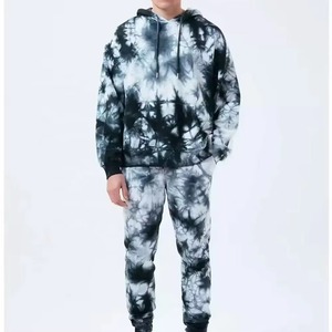 Survêtement à capuche tie-dye pour homme, coupe décontractée, respirant, avec poches latérales, 100 % polyester, idéal pour l'automne - Product Image 1