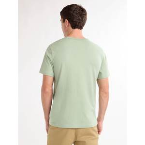 Beige 300g Camiseta de manga corta de algodón pesado Verano Cuello redondo Camisa suelta y base para hombres Mujeres Camiseta básica - Product Image 4