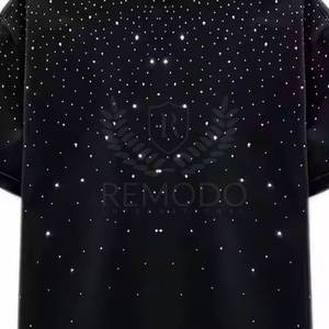 เสื้อยืดไรน์สโตนมีสไตล์สำหรับผู้หญิงเสื้อยืดลำลองติดพลอยเทียมกราฟิกฤดูร้อน - Product Image 5