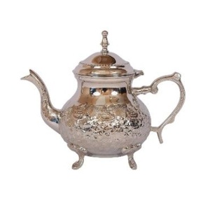 กาต้มน้ำชาทองเหลืองขัดเงาหม้อสไตล์ดั้งเดิมที่มีสไตล์ดีไซน์ด้วยค้อนทุบออกแบบสำหรับตกแต่งบ้านร้านอาหารใช้วัสดุโลหะ - Product Image 1