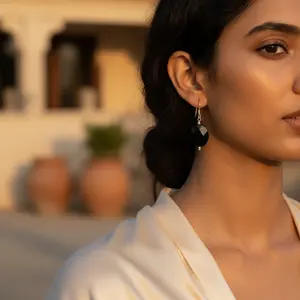 925 Silver Black Onyx <b>Drop</b> <b>Earrings</b> for Women Daily Wear <b>Fashion</b> Jewelry - Product Image 2