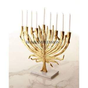 Portavelas de aluminio para mesa, candelabro decorativo para bodas y eventos pulido dorado, Vela decorativa de 6 brazos para Decoración de mesa - Product Image 4