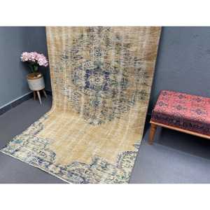 Vintage Turkish Area Rug 4.4x9 ft, <b>Brown</b> <b>Wool</b> Rug - Product Image 3