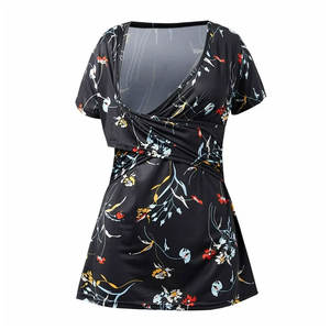 Women's Nursing <b>Tops</b> V-Neck Wrap Breastfeeding Shirt Ruched Side Maternity <b>Pregnancy</b> Tunic Blouse Tank Sleeve Front for Moms - Product Image 4