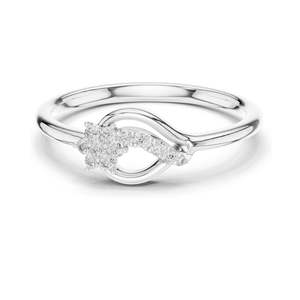 0.101 CT Lab-Grown Diamond <b>Wave</b> <b>Ring</b> for Women VVS-VS EF Clarity 18KT, 14KT, 10KT Gold & 925 <b>Silver</b> Rose, Yellow, White - Product Image 3