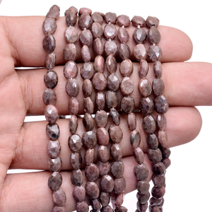 AAA พลอย Rhodonite เข้ม7x5มม. ลูกปัดเหลี่ยมเพชรพลอยรูปไข่13 "สาระ | พลอยเทียมธรรมชาติกึ่งมีค่า Rhodonite สำหรับทำเครื่องประดับ - Product Image 1