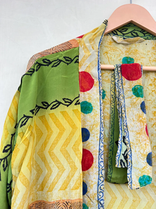 เสื้อคลุมผ้าไหมเครปวินเทจสำหรับสวมใส่ในชีวิตประจำวันและงานปาร์ตี้ในฤดูใบไม้ผลิ/ฤดูใบไม้ร่วง/ฤดูร้อนขนาดฟรีไซส์ - Product Image 5