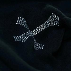Wholesale New Winter Embroidered Rhinestone Design High Quality 100% Cotton Custom Men Streetwear Zipper-Up Fleece <b>Hoodie</b> - Product Image 5